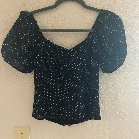 Black Polka Dot Women's Top - Reformation - Picture 4 of 8